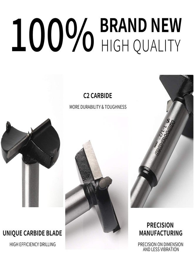 KOWOOD 14 Piece Forstner Drill Bit for Woodworking, w/Carbide Tipped Forstner Bit for Hard Wood, Wood Drilling for Hard Wood, Plastic, Plywood - Image 3