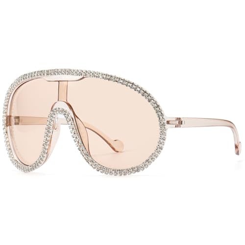 GFUIARA Trendy Oversized Sunglasses for Women Men Fashion Shield Aviator Sun Glasses UV400 Protection Goggles - Image 1