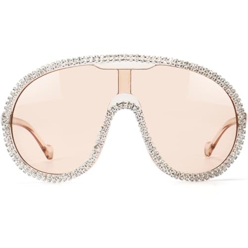 GFUIARA Trendy Oversized Sunglasses for Women Men Fashion Shield Aviator Sun Glasses UV400 Protection Goggles - Image 4