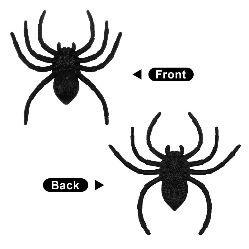 Nelisylux Plastic Spiders Halloween Decorations  Halloween Spider  Fake Spiders  8Pcs Black Large Spider Web Decoration  Realistic Fun Toys Prank Props Scare Practical Surprise Joke Party Decor  3.9 X 3.7 Inch - Image 3