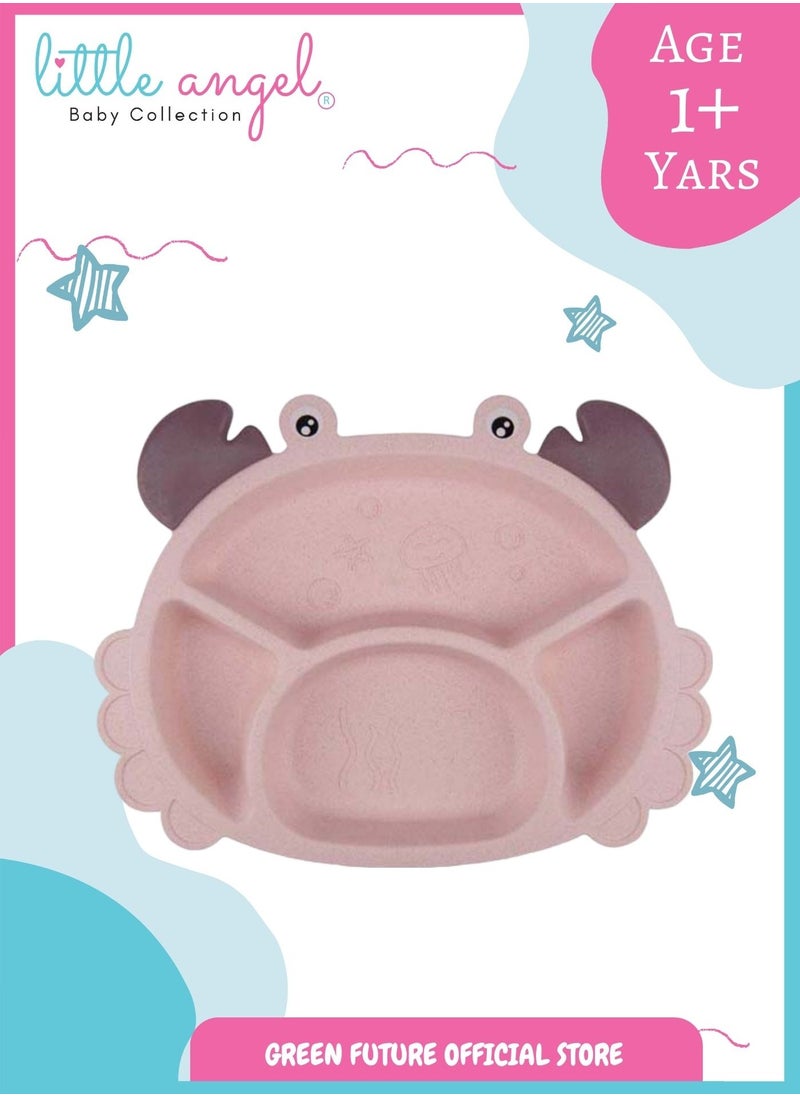 Little Angel Children Dinner Compartment Plate Set - Pink  - Image 1