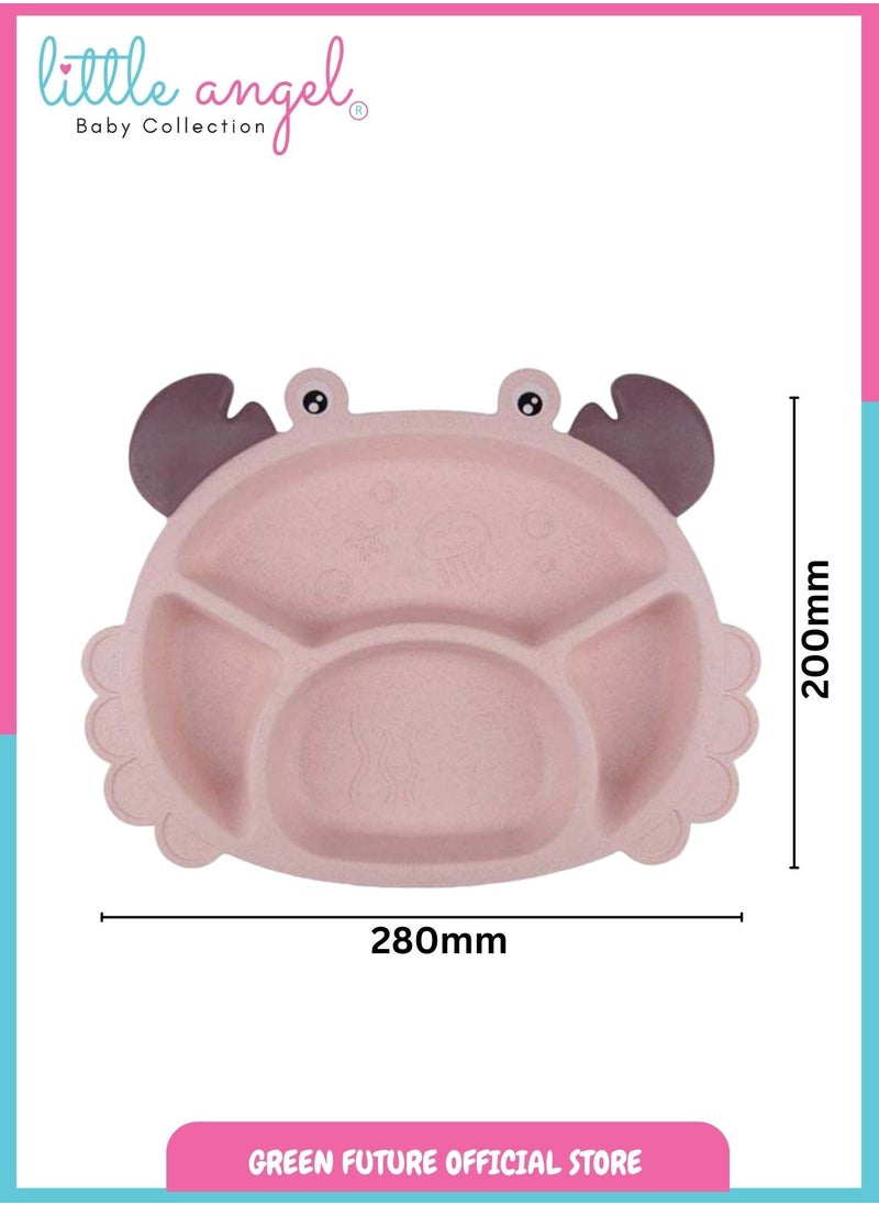 Little Angel Children Dinner Compartment Plate Set - Pink  - Image 4