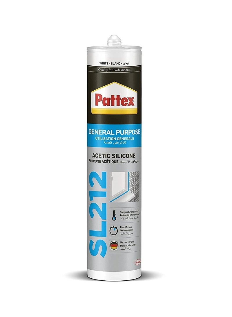 Pattex General Purpose Acetic Silicone Sealant White