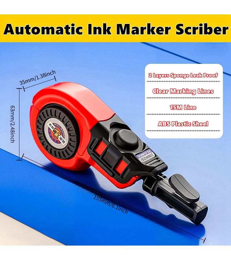 Automatic lnk Marker Scriber - Adjustable Chalk Line Marker with Heavy Duty Plastic for Woodworking Tile Installation DIY Floor Layouts - Image 4
