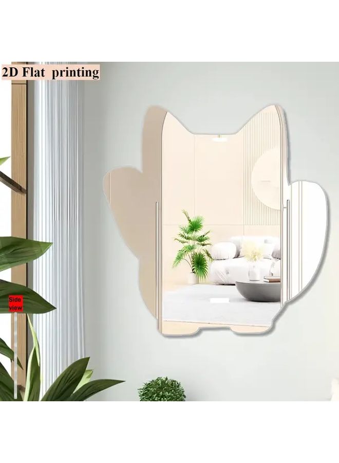 2D Flat Printing 1pc Cute Money Wall Mirror 15.75in No Drill Bathroom Decor - Image 2