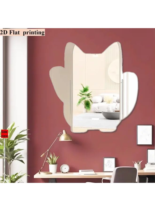 2D Flat Printing 1pc Cute Money Wall Mirror 15.75in No Drill Bathroom Decor - Image 1