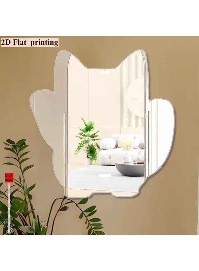 2D Flat Printing 1pc Cute Money Wall Mirror 15.75in No Drill Bathroom Decor - Image 4