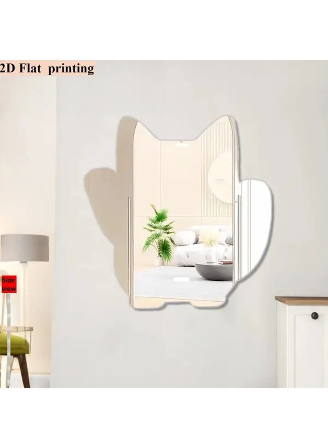 2D Flat Printing 1pc Cute Money Wall Mirror 15.75in No Drill Bathroom Decor - Image 5
