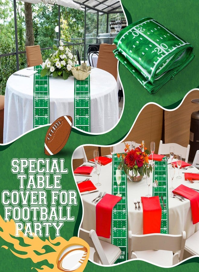 Mindsoft 6 Pcs Football Party Table Runner 60 x 6 Inch Touchdown Football Ribbon Tablecloth Runner Sports Green Football Field Aisle Table Runner for Football Party Dining Room Kitchen Holiday - Image 5