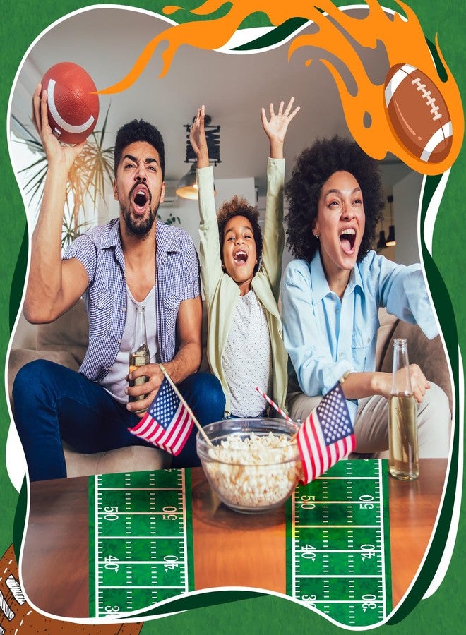 Mindsoft 6 Pcs Football Party Table Runner 60 x 6 Inch Touchdown Football Ribbon Tablecloth Runner Sports Green Football Field Aisle Table Runner for Football Party Dining Room Kitchen Holiday - Image 4