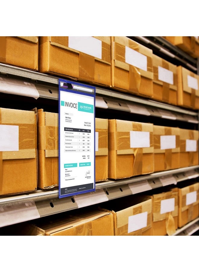 نيزيو 50 قطعة من جيوب المسح الجاف وأكمام بلاستيكية قابلة لإعادة الاستخدام وحامل متجر وجيوب الطلبات وأكمام شفافة ومجلدات التذاكر وحامل متجر تذاكر العمل وجيوب الطلبات ولوازم المعلم للفصول الدراسية (أزرق) - Image 3