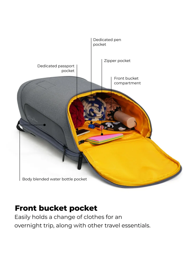 موكوبارا للتجارة ذ.م.م MOKOBARA The Transit Backpack - 20L Capacity, Premium Water-Resistant Polyester Material | Seize The Grey, Grey
