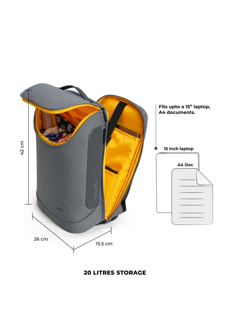 موكوبارا للتجارة ذ.م.م MOKOBARA The Transit Backpack - 20L Capacity, Premium Water-Resistant Polyester Material | Seize The Grey, Grey