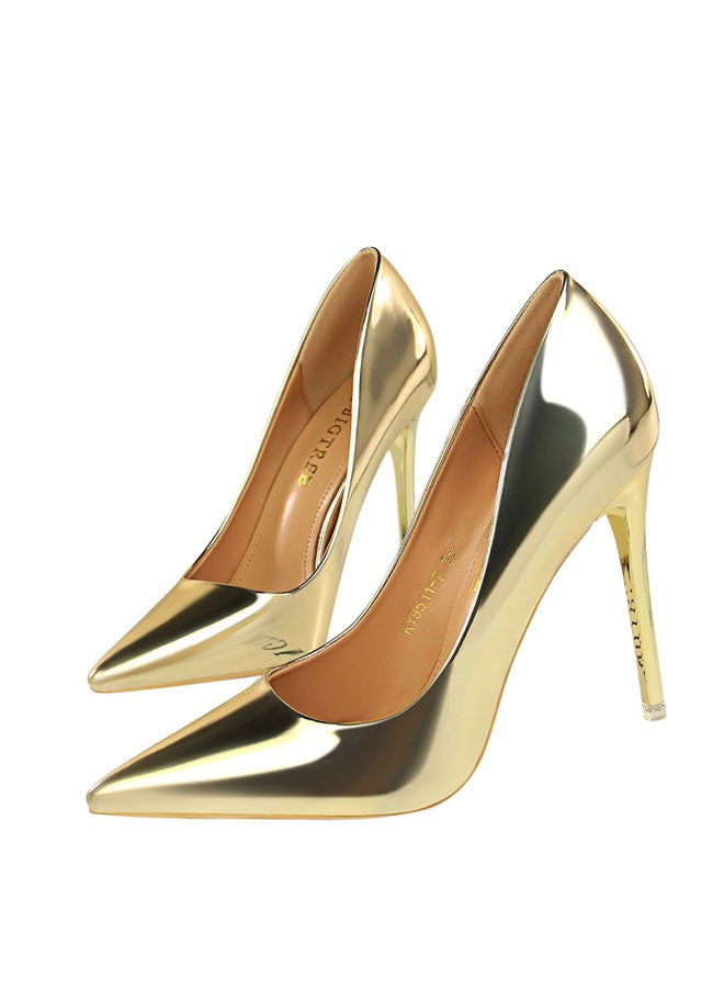 BIGTREE 2024 New Design Metallic heels Shoe Women Pointed Toes High Heel Shoes 10.5cm - Image 1