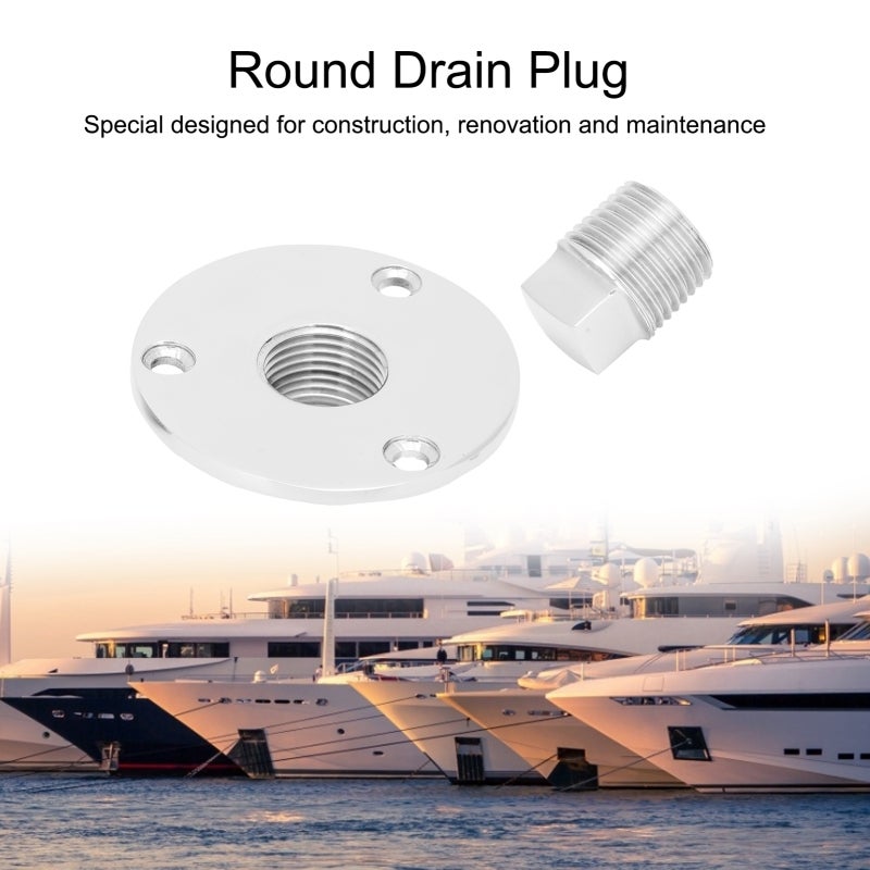 Drain Plug: 316 Stainless Steel - Mirror-Polished Corrosion Resistance Precision Fitting For Yacht Maintenance, FRP Inflatable Business Yachts - Image 2