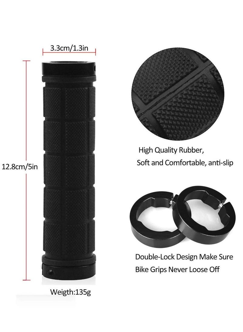 Y&D Bicycle Handlebar Grips Rubber Anti-Slip Grip for MTB/BMX Mountain Bike Accessories Black 2 Pack - Image 2