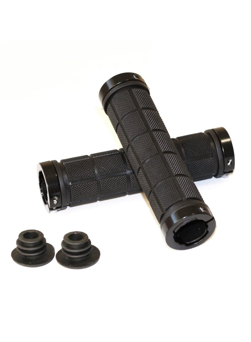 Y&D Bicycle Handlebar Grips Rubber Anti-Slip Grip for MTB/BMX Mountain Bike Accessories Black 2 Pack - Image 1