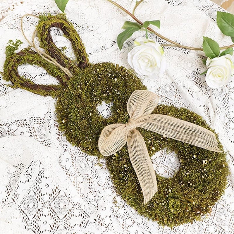 ويوبلز إكليل أرنب عيد الفصح، مصنوع يدويًا، متين، هدية رائعة، مناسب للاستخدام الداخلي والخارجي، ولتجهيزات المهرجانات - Image 2