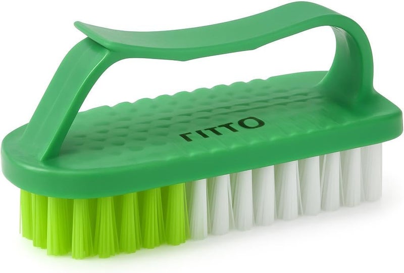 FITTO Clothes Cleaning Brush – Durable Reusable Laundry Brush with Comfortable Plastic Handle, Medium Size, Green Color for Clothes, Shoes, and Household Cleaning - Image 1