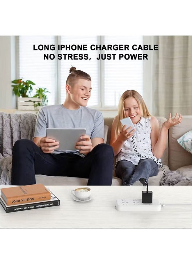 اتش واي 3 في 1 ملفوف كابل البرق لفائف السيارة كابل شاحن اي فون، كابل USB شاحن سريع متوافق مع لايتنينج تايب-سي مايكرو يو إس بي لآيفون 16 14 13 12 11 XS XR X 8 7 دعم دائرة الرقابة الداخلية الروبوت أقراص PC  - Image 5