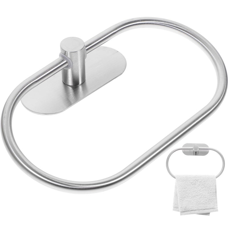 Brushed Stainless Steel Towel Ring And Holder Set Rust Resistant Bathroom Hardware - Image 2