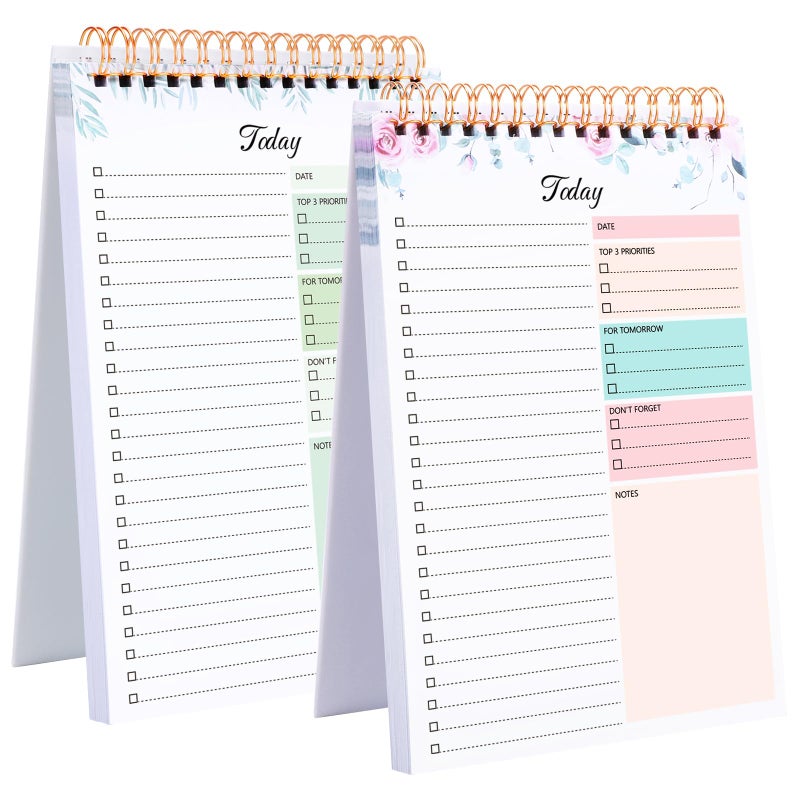 Thboxes 2 Packs To Do List Notepad, 104 Pages To Do List Notebook A5 Undated Daily Planner Notepad with Task Checklist Home Office School Supplies - Image 1