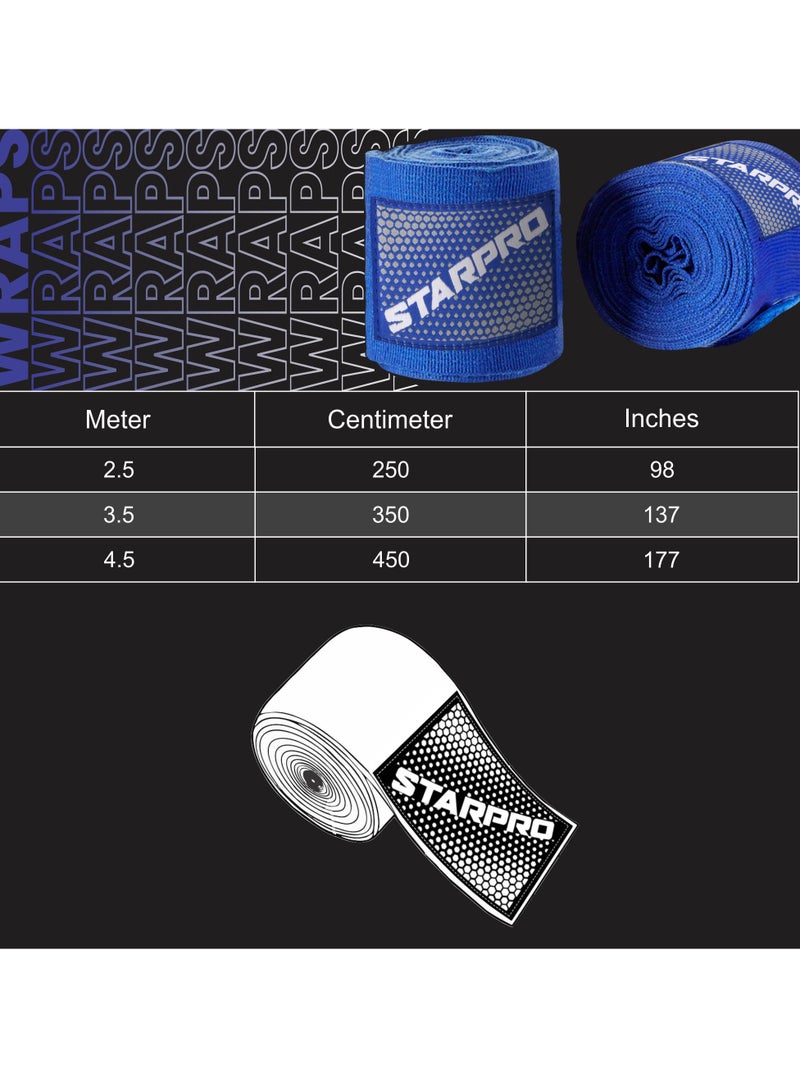 Starpro Boxing Hand Wraps Carbon Woven Cotton Bandages 2.55m 3.5m 4.5m Boxing Wraps For Men Women Kids for Training Sparring Fitness & Martial Arts - Image 2