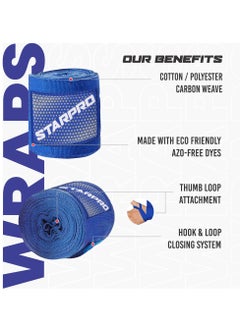 Starpro Boxing Hand Wraps Carbon Woven Cotton Bandages 2.55m 3.5m 4.5m Boxing Wraps For Men Women Kids for Training Sparring Fitness & Martial Arts  - Image 3
