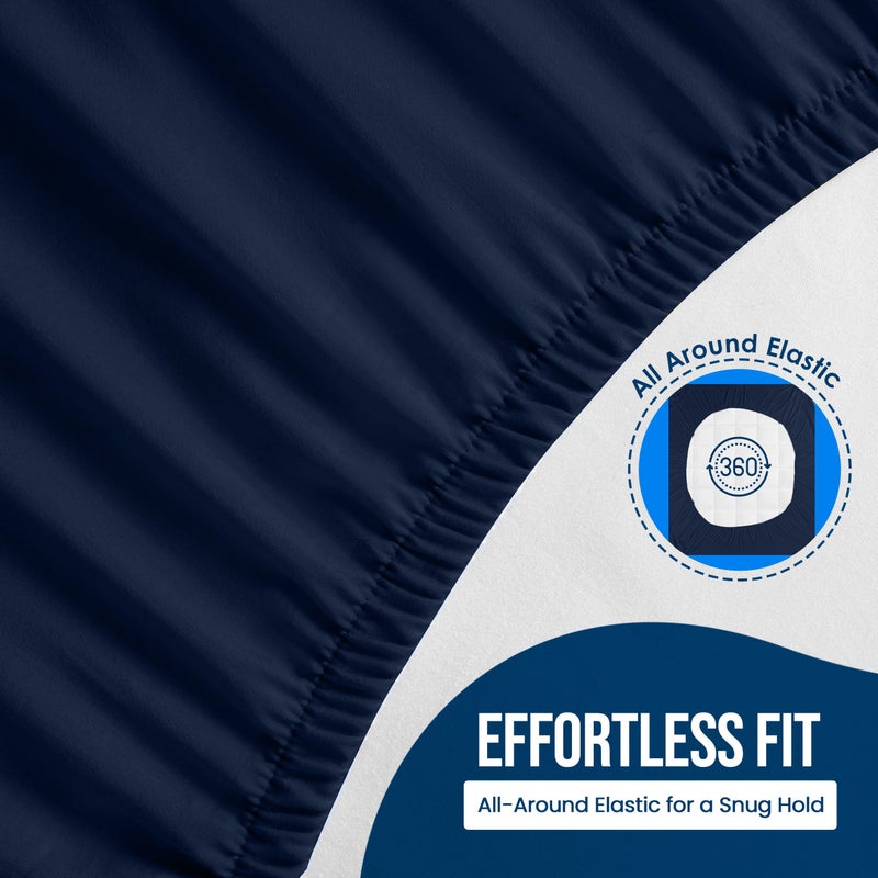 Utopia Bedding Waterproof Mattress Protector King Size, Premium Terry Mattress Cover 200 GSM, Breathable, Fitted Style with Stretchable Pockets (Navy Blue) - Image 4