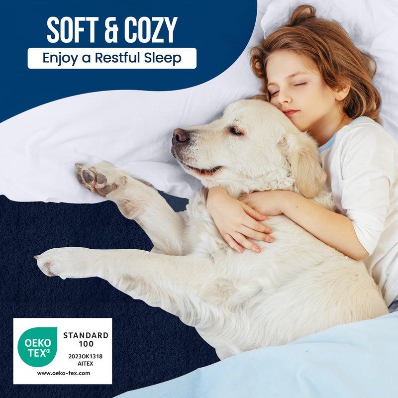 Utopia Bedding Waterproof Mattress Protector King Size, Premium Terry Mattress Cover 200 GSM, Breathable, Fitted Style with Stretchable Pockets (Navy Blue) - Image 5