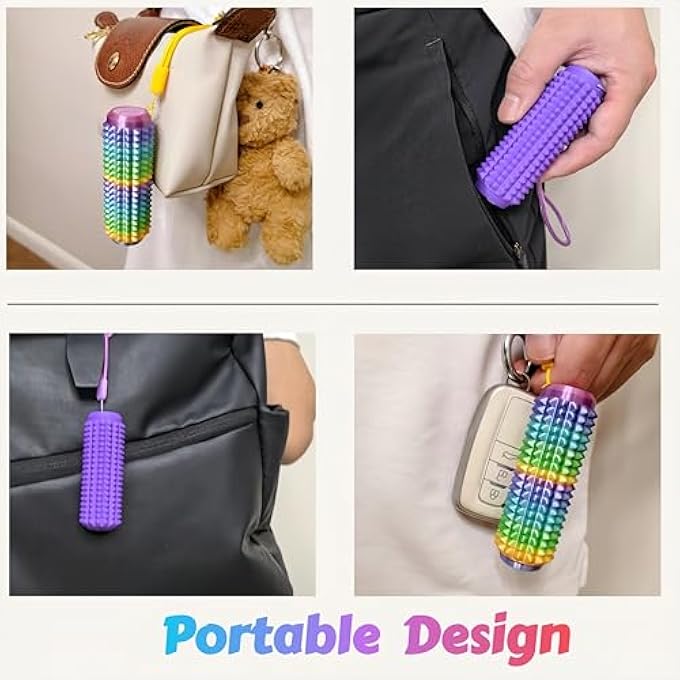 Yonaso Little Ouchies Fidget Clicker (2 Pack) - Pain Stim Sensory Tool for ADHD Kids & Adults, Stress Relief Focus Keychain for Anxiety Autism, Portable Spiky Grippie Pocket Toy - Novelty Gifts for Friend - Image 5