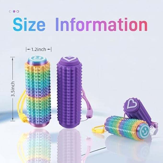 Yonaso Little Ouchies Fidget Clicker (2 Pack) - Pain Stim Sensory Tool for ADHD Kids & Adults, Stress Relief Focus Keychain for Anxiety Autism, Portable Spiky Grippie Pocket Toy - Novelty Gifts for Friend - Image 2