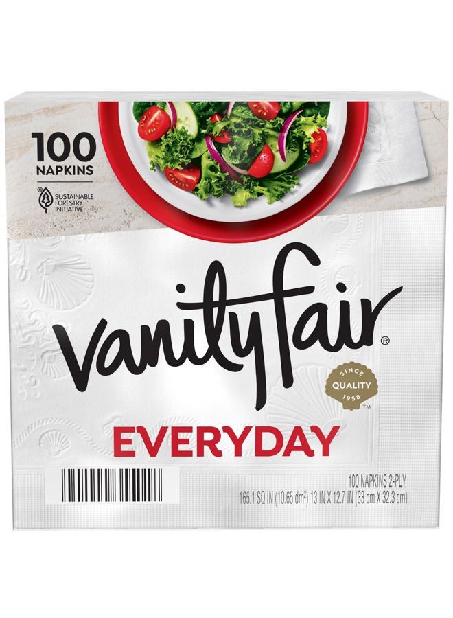 Vanity Fair Everyday Napkins, 100 Count, White Dinner Paper Napkins - Image 1