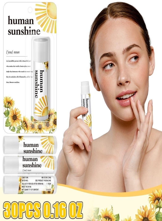 Sacubee 30 Pack Back to School Employee Teacher Appreciation Gift Bulk Lip Balm Teacher Employee Staff Team Thank You Gifts Appreciation Party Favors for Women Men Coworker(Human Sunshine,Yellow) - Image 2