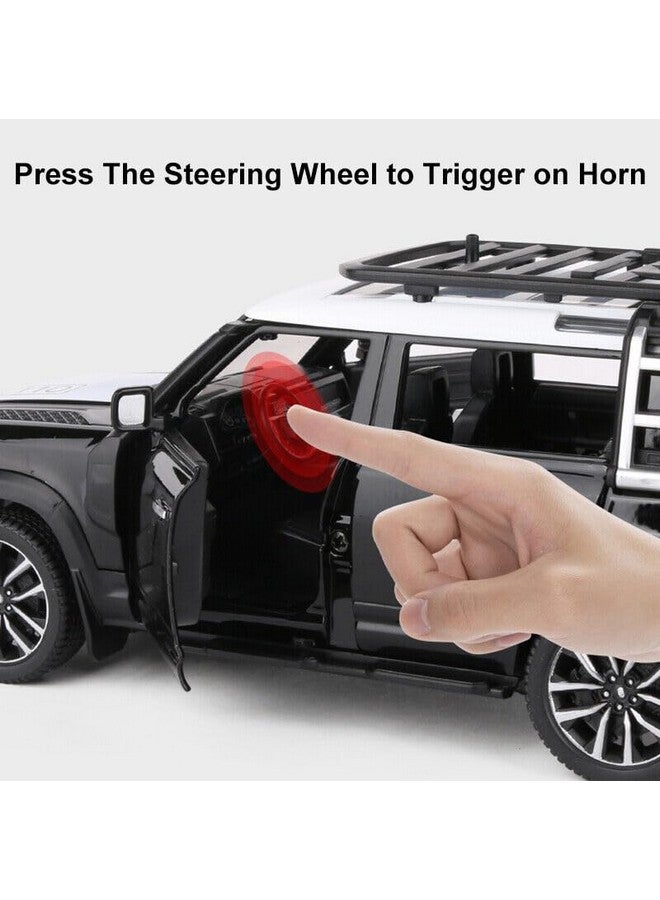 Magicwand Die-Cast Zinc Alloy 1:24 Scale Defender Camping【Large 】 with 6 Openable Doors,Lights & Music【Panther Black】【Pack of 1】 - Image 4