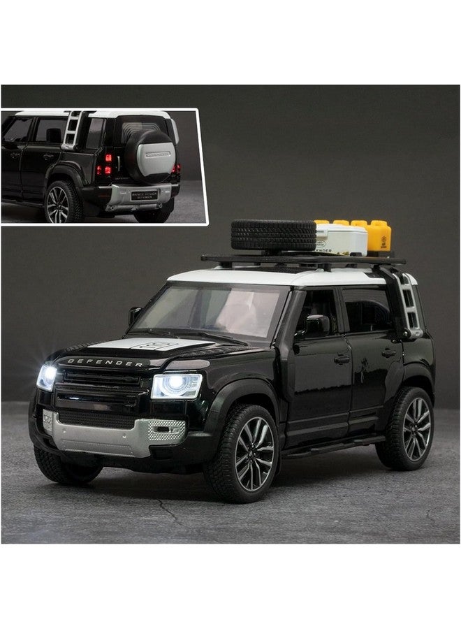 Magicwand Die-Cast Zinc Alloy 1:24 Scale Defender Camping【Large 】 with 6 Openable Doors,Lights & Music【Panther Black】【Pack of 1】 - Image 3