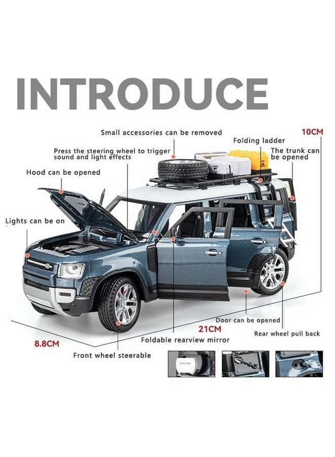 Magicwand Die-Cast Zinc Alloy 1:24 Scale Defender Camping【Large 】 with 6 Openable Doors,Lights & Music【Panther Black】【Pack of 1】 - Image 2