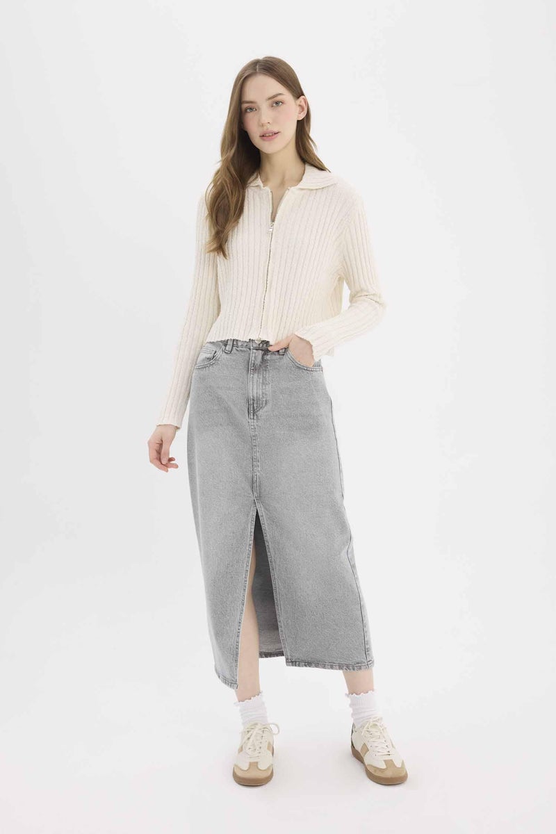 DeFacto Woman Long Fit Jean Skirt  - Image 2