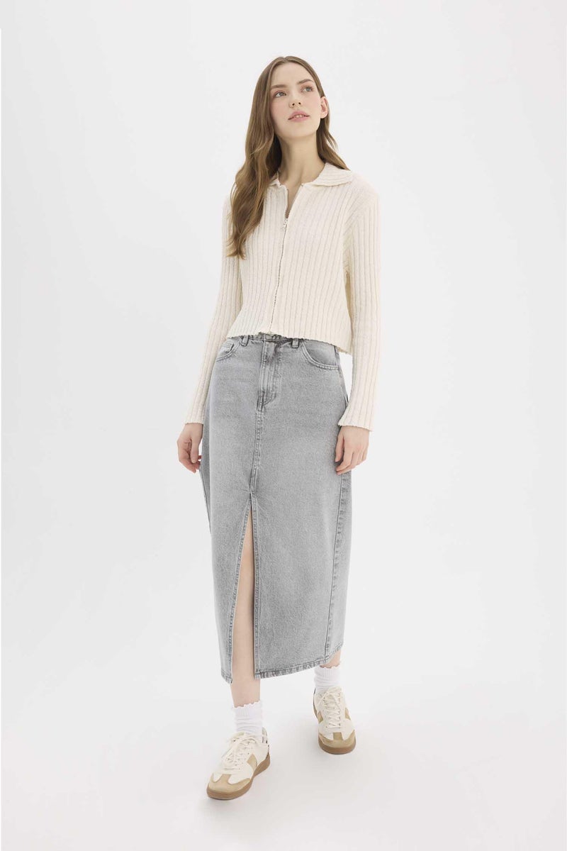 DeFacto Woman Long Fit Jean Skirt  - Image 5