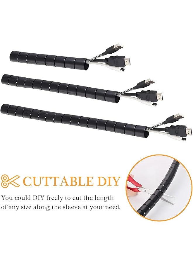 X spring Spiral Wrap Cable 5M Cuttable Flexible Cable Tidy Tube Anti Bite Cable Organizer Network Cable Protection Cover Cord Protector Cable Organizer For Office Computer Tv Cinema  - Image 2