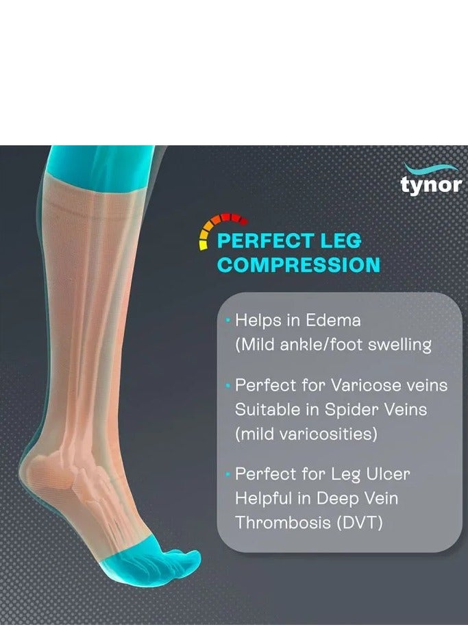 Tynor Compression Stocking Below Knee Classic (Pair) I16 - Image 2
