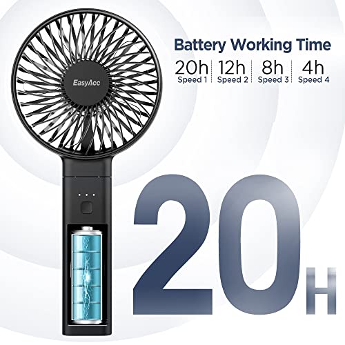EasyAcc Handheld Fan, 2023 4th New 5000 Battery Operated Desk Fan [ 4 Speed 20 Hours Quiet Powerful Hand Fan ] Power Indicator/One Touch Power Off Foldable Personal Fan for Travel Office Outdoor - Image 2