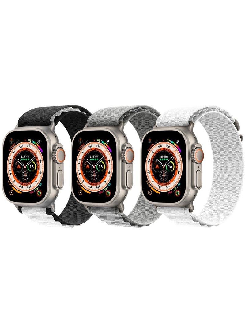 CATANES - 3 Pack For Apple Watch Band 49mm 45mm 44mm 42mm Alpine Loop Band Women Men Adjustable with Metal G-Hook Strap for iWatch Ultra Series SE 8/7/6/5/4/3/2/1 Multicolour - Image 1