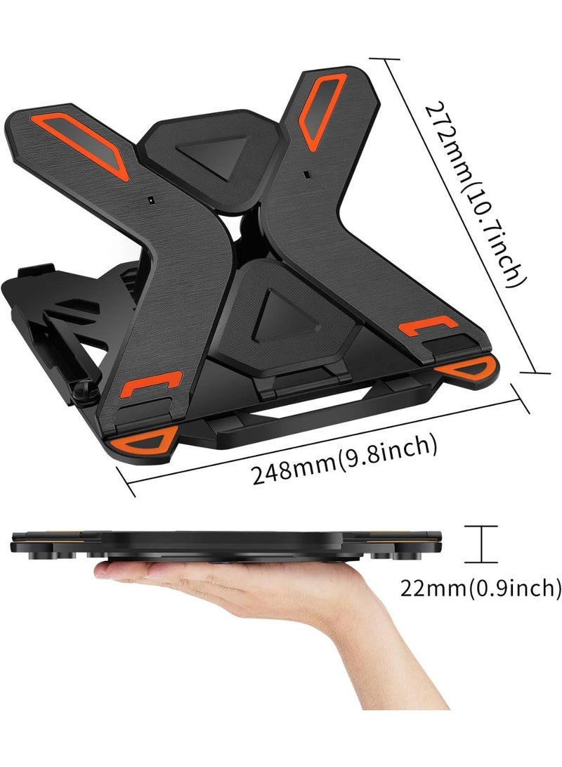 Adjustable Laptop Stand for Desk with Phone Holder & 360° Rotation - Foldable Portable Stand for 10-17" Laptops, MacBook Pro 16", Gaming Laptops, Tablets | Heavy-Duty & Ventilated Design - Image 5