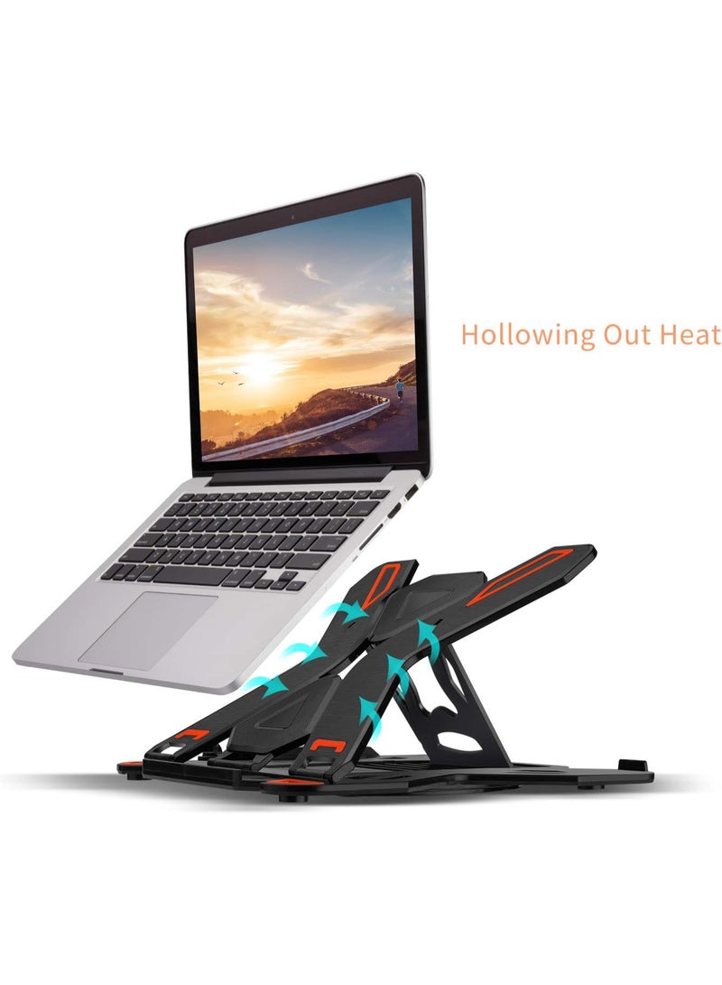 Adjustable Laptop Stand for Desk with Phone Holder & 360° Rotation - Foldable Portable Stand for 10-17" Laptops, MacBook Pro 16", Gaming Laptops, Tablets | Heavy-Duty & Ventilated Design - Image 3