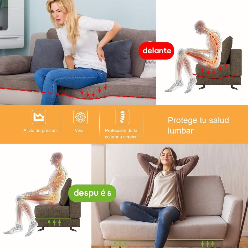 VERONLY Sofa Support Cushion for Sagging Seat, 167.5 x 43 cm, Foldable Sofa Saver Cushion, Support Board with Oxford Surface, Wooden Support Boards for Most 3-Seater Sofas (Black) - Image 5