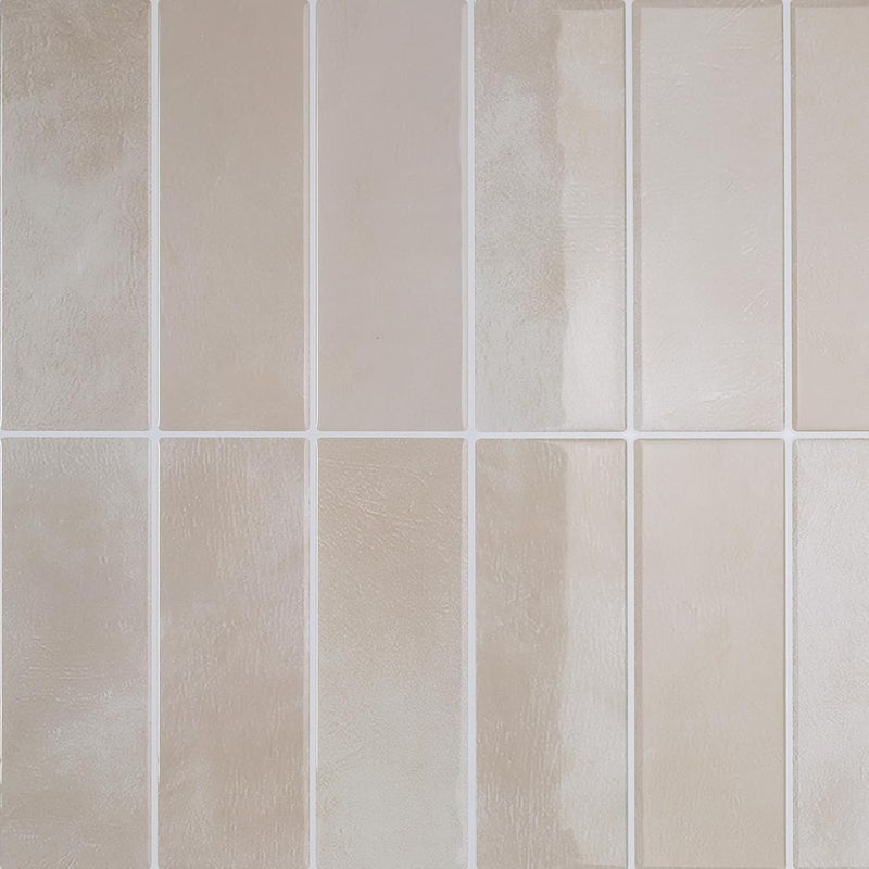 CRE8TIVE 4 Sheets Beige Peel and Stick Backsplash for Kitchen 12"x12" Straight Linear Self Adhesive Backsplash Tile for Kitchen Peel and Stick Rectangular Subway Tile Sticker for Bathroom Laundry Room - Image 1