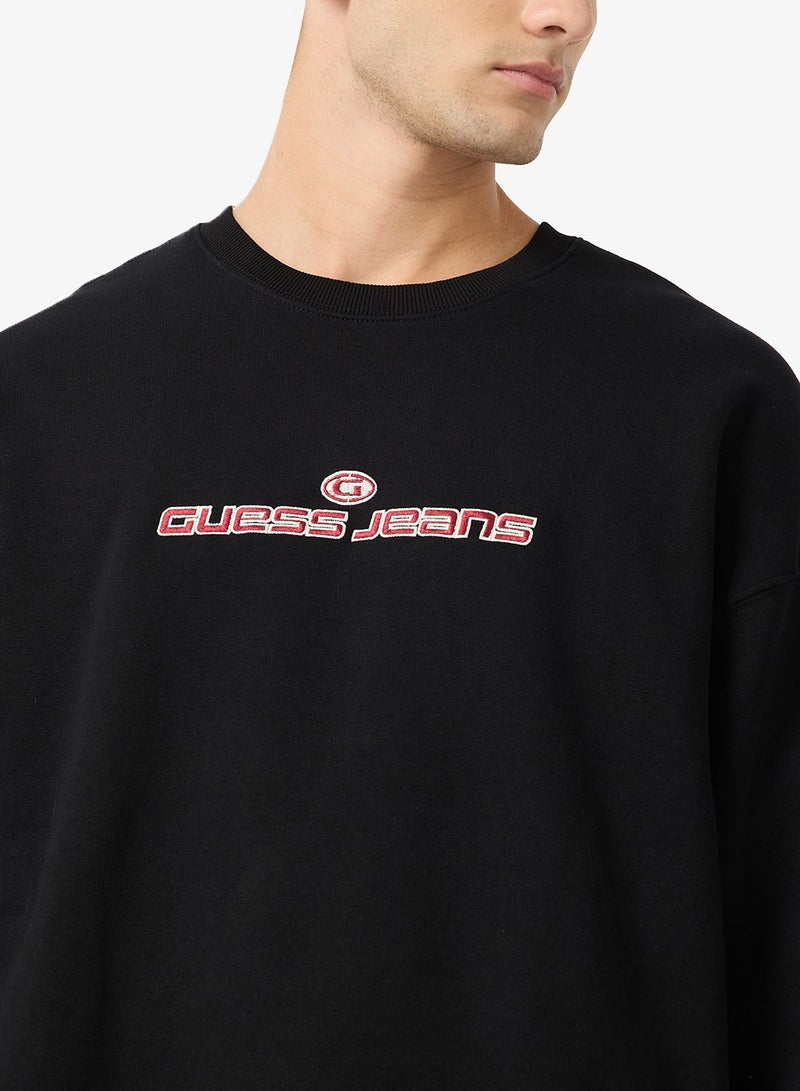 جس سويت شيرت بياقة دائرية وشعار - Image 3