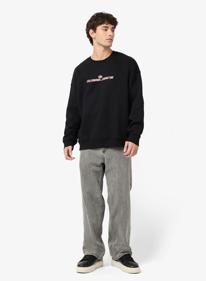 جس سويت شيرت بياقة دائرية وشعار - Image 4