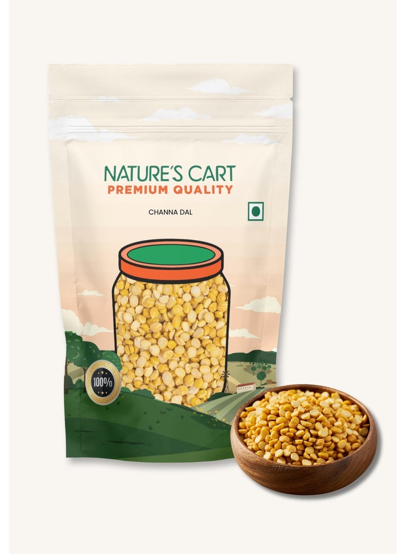 NATURE'S CART Nature’s Cart Chana Dal 1kg – Premium Split Bengal Gram | High Protein Lentils | Unpolished & Natural - Image 1